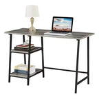 Bureau d'ordinateur HomeStock de 71 cm de haut en bois composite noir avec tiroir universel