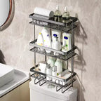 Étagère de rangement de salle de bain au-dessus des toilettes, étagère de rangement au-dessus des toilettes, étagère de toilettes sans perçage et support, économiseur d'espace pour petit espace, étagère de rangement pour la maison