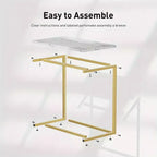 Table d'appoint en C, plateau de canapé pour ordinateur portable, table d'appoint pour café, support pour collations TV, cadre en métal, convient pour tables basses, canapés, salons, chambres à coucher