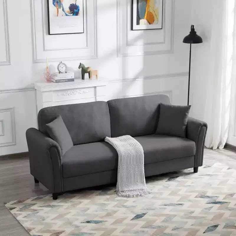 Canapé moderne 3 places MAYEERTY 81.5 - Design minimaliste, tissu lin, housses amovibles lavables et 2 coussins