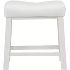 Tabourets de bar eHemco robustes à hauteur de comptoir de cuisine, avec pieds en bois et assise rembourrée, hauteur 19 pouces, blanc