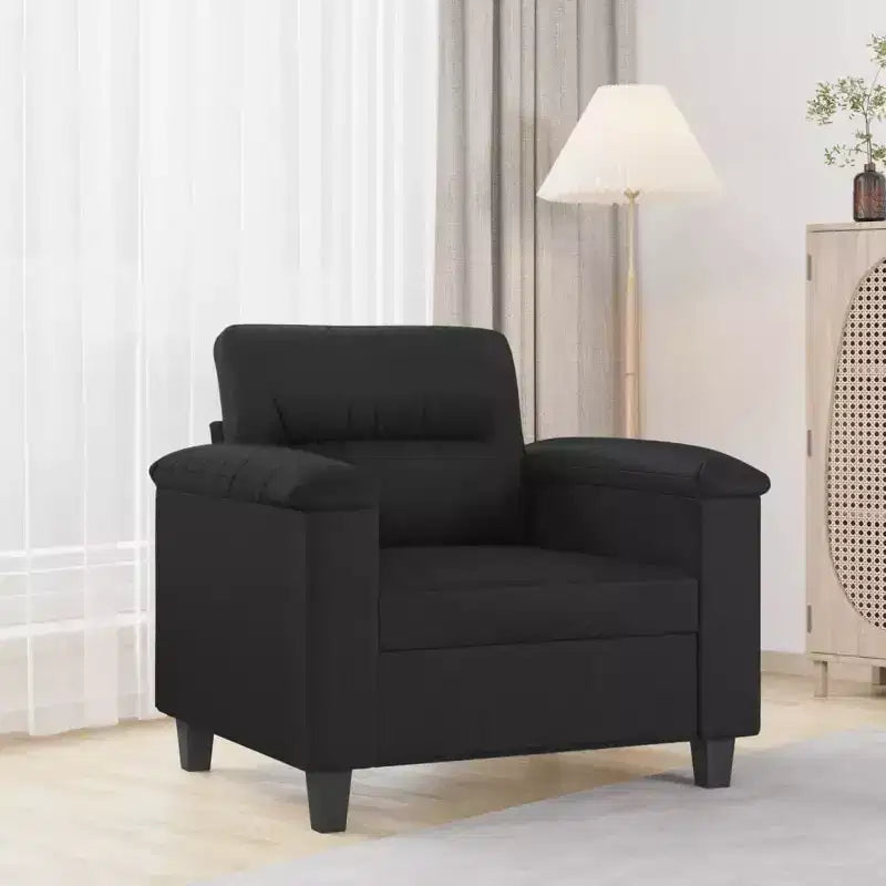 vidaXL Fauteuil d'appoint rembourré en similicuir noir