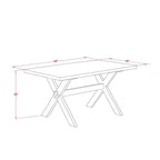 Table de salle à manger HomeStock 7 pièces avec plateau en bois massif finition chêne naturel et 6 chaises Parson