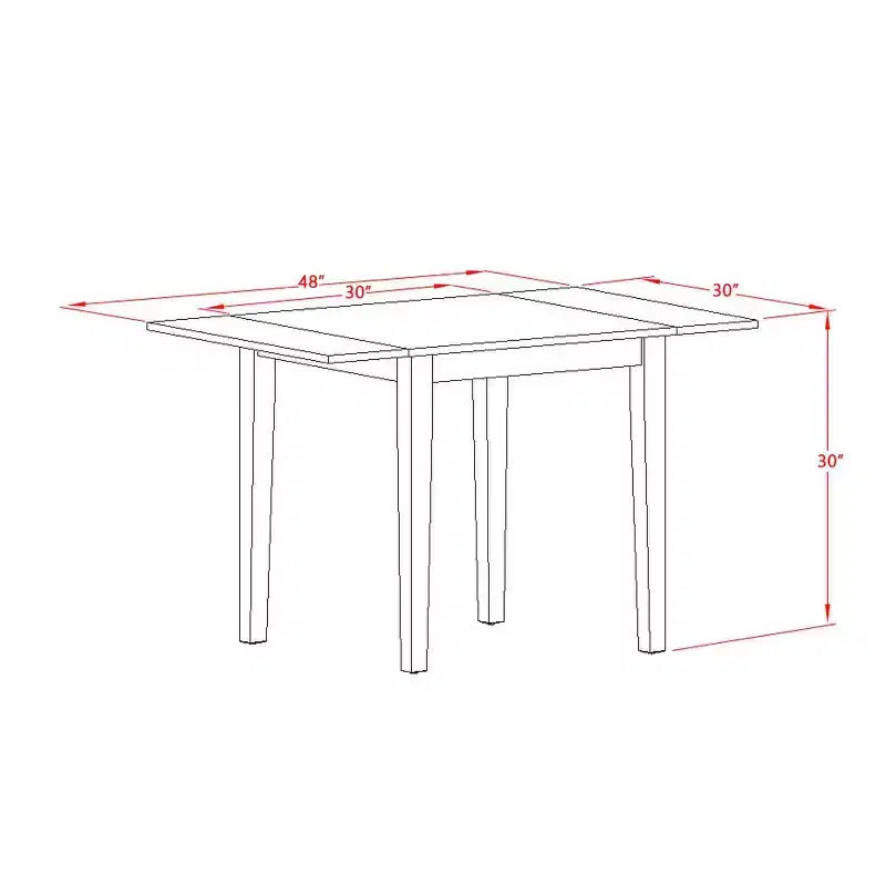Ensemble de salle à manger vintage 5 pièces - Chaises et table de style Parson - Bois blanc lin - Tissu chocolat