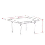 Ensemble de salle à manger 3 pièces HomeStock avec plateau en bois massif finition blanc lin et table à rabats