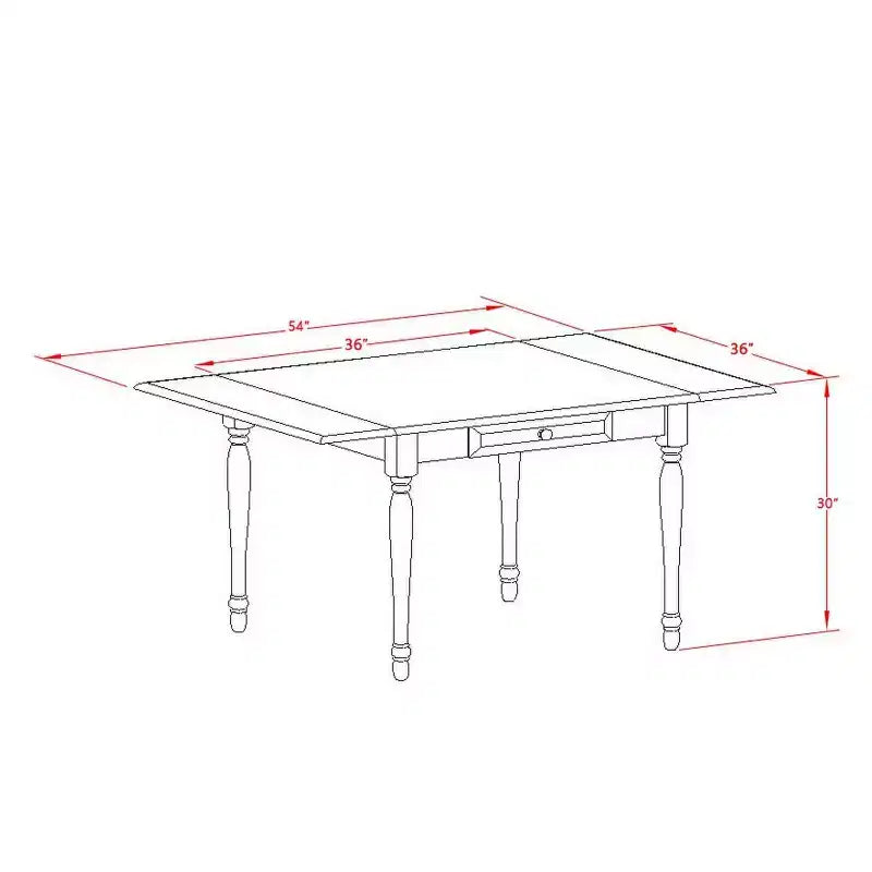 Ensemble de salle à manger 3 pièces HomeStock avec plateau en bois massif finition blanc lin et table à rabats