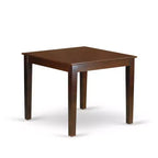 Ensemble Salle à Manger Rustique 3 Pièces Table Carrée & 2 Chaises Parsons - Pieds Acajou, Similicuir Marron