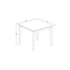 Ensemble Salle à Manger Rustique 3 Pièces Table Carrée & 2 Chaises Parsons - Pieds Acajou, Similicuir Marron