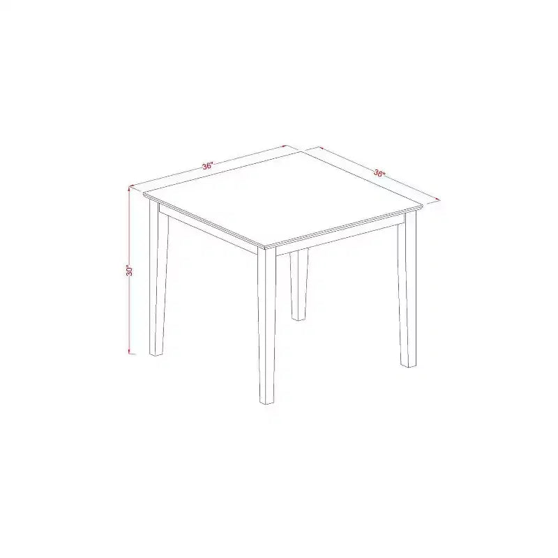Ensemble table de salle à manger 3 pièces en acajou HomeStock avec plateau rectangulaire en bois massif