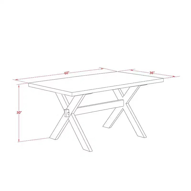 Table à manger HomeStock 7 pièces en bois massif finition chêne naturel avec 6 chaises