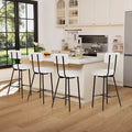 COZONY Upholstered Bar Stool Set with Curved Backrest, Metal Frame Counter Height Stools for Kitchen Island Dining Table Home Bar