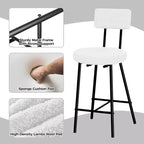 COZONY Lot de tabourets de bar rembourrés avec dossier incurvé, tabourets de comptoir à structure métallique pour îlot de cuisine, table de salle à manger, bar à domicile