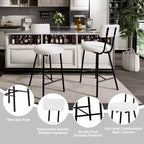 COZONY Lot de tabourets de bar rembourrés avec dossier incurvé, tabourets de comptoir à structure métallique pour îlot de cuisine, table de salle à manger, bar à domicile