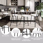 COZONY Lot de tabourets de bar rembourrés avec dossier incurvé, tabourets de comptoir à structure métallique pour îlot de cuisine, table de salle à manger, bar à domicile