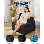 Canapé-lit pliant, Fauteuil lit convertible une place avec oreiller, matelas et support dorsal, Housse lavable en machine, pour Salon, Chambre universitaire, Appartement