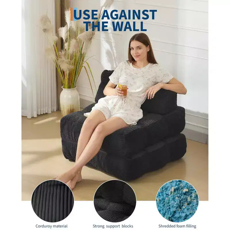 Canapé-lit pliant, Fauteuil lit convertible une place avec oreiller, matelas et support dorsal, Housse lavable en machine, pour Salon, Chambre universitaire, Appartement