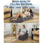 Canapé-lit pliant, Fauteuil lit convertible une place avec oreiller, matelas et support dorsal, Housse lavable en machine, pour Salon, Chambre universitaire, Appartement