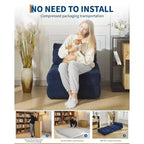 Canapé-lit pliant, Fauteuil lit convertible une place avec oreiller, matelas et support dorsal, Housse lavable en machine, pour Salon, Chambre universitaire, Appartement