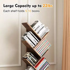 Étagère à Livres en Bois en Forme d'Arbre à 8 Niveaux avec Rangement, Bibliothèque sur Pied pour Enfants et Adultes, Organisateur Utilitaire pour Salon, Chambre à Coucher, Bureau, Marron