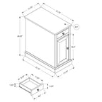 Table de chevet traditionnelle GDFStudio Xena avec 1 tiroir, 1 porte et 2 compartiments