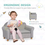 Canapé en mousse ergonomique pour enfants avec coffre de rangement de jouets intégré, canapé pour enfants en velours avec accoudoirs souples, mobilier de salon pour enfants