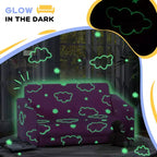 Canapé avec motif nuage phosphorescent, housse lavable