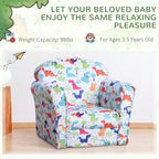 Fauteuil enfant avec motif dinosaure et rembourrage épais