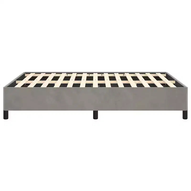Cadre de lit Velours gris clair (100 % polyester), contreplaqué Grand lit