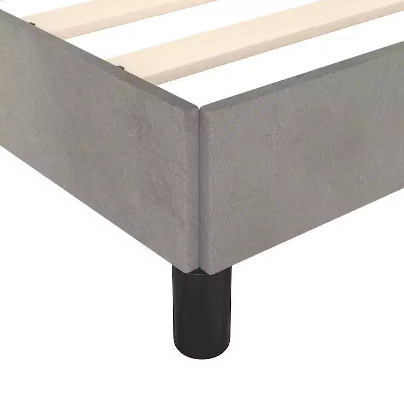 Cadre de lit Velours gris clair (100 % polyester), contreplaqué Grand lit