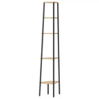 vidaXL Étagère d'angle Marron foncé et noir Bois d'ingénierie et acier Grand modèle