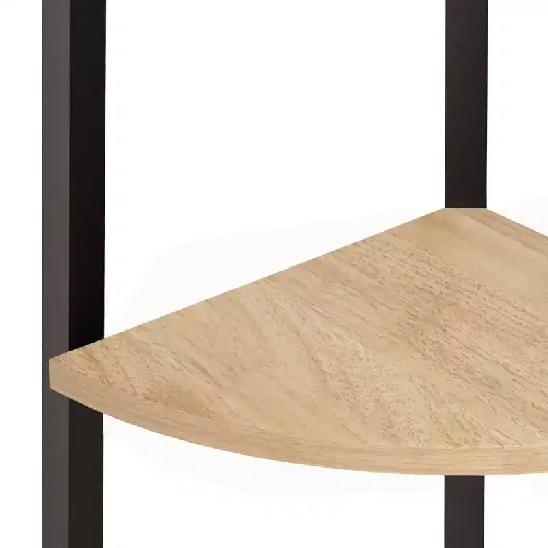 vidaXL Étagère d'angle Marron foncé et noir Bois d'ingénierie et acier Grand modèle