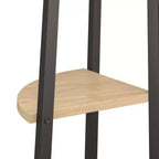 vidaXL Étagère d'angle Marron foncé et noir Bois d'ingénierie et acier Grand modèle
