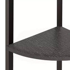 vidaXL Étagère d'angle Marron foncé et noir Bois d'ingénierie et acier Grand modèle