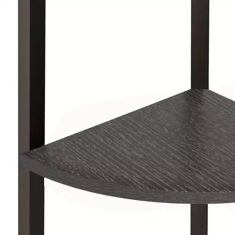 vidaXL Étagère d'angle Marron foncé et noir Bois d'ingénierie et acier Grand modèle