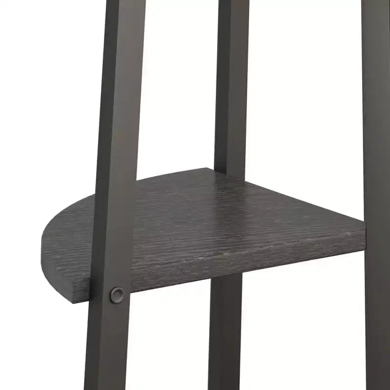 vidaXL Étagère d'angle Marron foncé et noir Bois d'ingénierie et acier Grand modèle