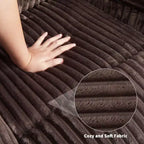 Fauteuil inclinable en velours côtelé, canapé inclinable manuel avec poignée, accoudoirs rembourrés, rembourrage épais, poche latérale, salon, chambre, salle de cinéma maison, gris foncé