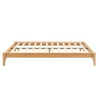 Lit plateforme en bambou massif GDFStudio Johnny 30 cm avec lattes en bois et support métallique