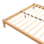 Lit plateforme en bambou massif GDFStudio Johnny 30 cm avec lattes en bois et support métallique