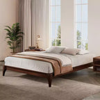 Lit plateforme en bambou massif GDFStudio Johnny 30 cm avec lattes en bois et support métallique