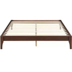 Lit plateforme en bambou massif GDFStudio Johnny 30 cm avec lattes en bois et support métallique