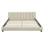 Lit gigogne rembourré Luxystar Queen & Twin XL, avec cuir PU et barrière de sécurité
