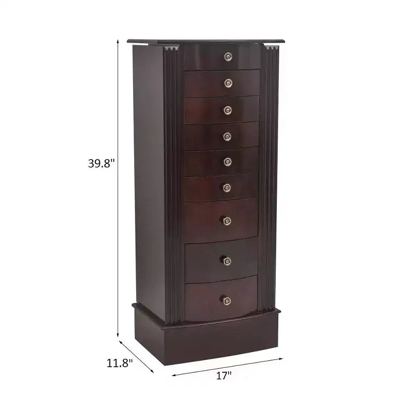Coffret à bijoux autoportant de 16,9'' de large