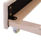 Lit de repos capitonné en polaire pelucheuse Luxystar, taille double, avec lumière LED et lit gigogne