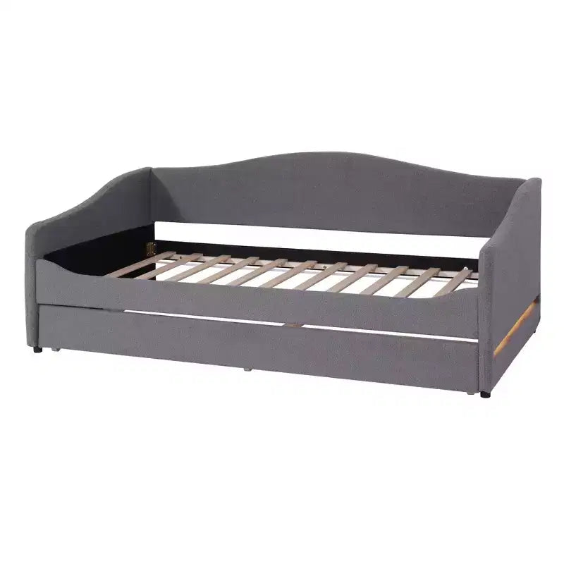 Lit de repos capitonné en polaire pelucheuse Luxystar, taille double, avec lumière LED et lit gigogne