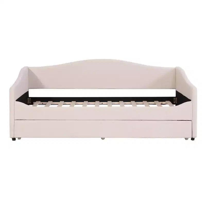 Lit de repos capitonné en polaire pelucheuse Luxystar, taille double, avec lumière LED et lit gigogne