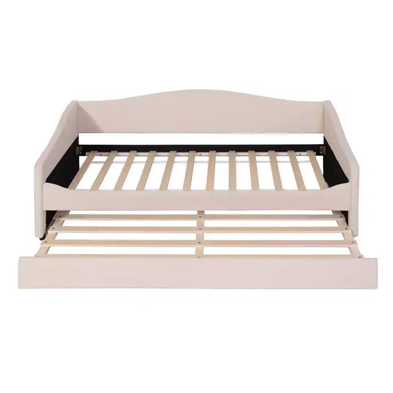 Lit de repos capitonné en polaire pelucheuse Luxystar, taille double, avec lumière LED et lit gigogne