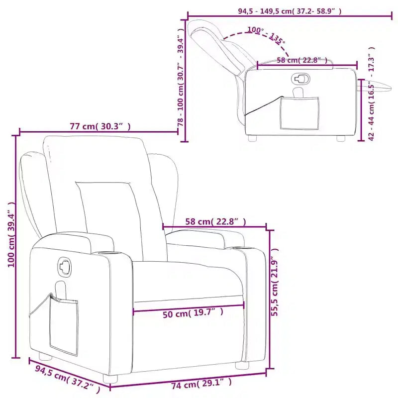 vidaXL Fauteuil inclinable de massage électrique