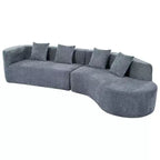 Canapé Sectionnel Modulable Incurvé 132 avec méridienne, Canapé Modulable en Chenille, Canapé Sectionnel Moderne pour Salon et Chambre-Panipeachy