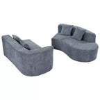 Canapé Sectionnel Modulable Incurvé 132 avec méridienne, Canapé Modulable en Chenille, Canapé Sectionnel Moderne pour Salon et Chambre-Panipeachy