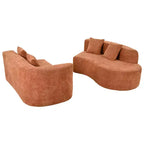 Canapé Sectionnel Modulable Incurvé 132 avec méridienne, Canapé Modulable en Chenille, Canapé Sectionnel Moderne pour Salon et Chambre-Panipeachy